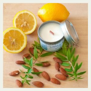 Bougie parfum citron verveine amandes